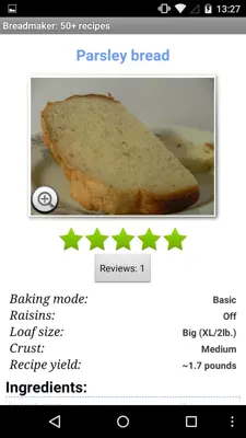 Breadmaker 50 Recipes android App screenshot 2